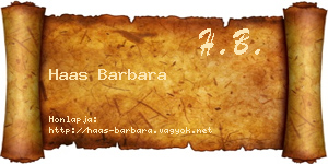 Haas Barbara névjegykártya